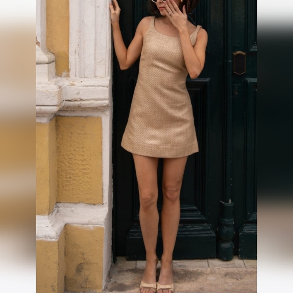 Antonio Melani The Style Bungalow Manana ScoopNeck Raffia Sleeveless Mini Dress